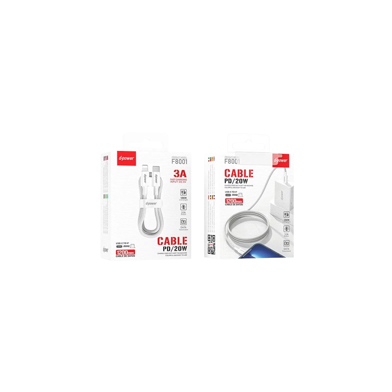 Cable USB-C vers Lightning 20W Nylon Tressé Cable USB-C vers Lightning 20W Nylon Tressé