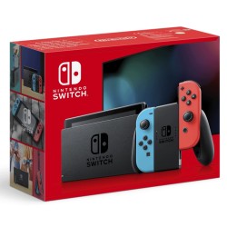 Nintendo Switch Avec 1 Joy-con Rouge Néon + 1 Joy-con Bleu Néon
